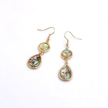 Load image into Gallery viewer, Japan Luxury Natural Abalone Shell Teardrop Pendant Clip on Earrings No Pierced  New Zealand Shell Ear Clips for Women Jewelry