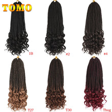 Load image into Gallery viewer, TOMO Box Braids Crochet Hair 14 18 24 Inch 3X Goddess Box Braids Crochet Braids With Curly Ends Ombre Synthetic Braiding Hair