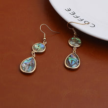 Load image into Gallery viewer, Japan Luxury Natural Abalone Shell Teardrop Pendant Clip on Earrings No Pierced  New Zealand Shell Ear Clips for Women Jewelry