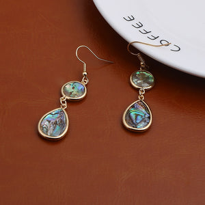 Japan Luxury Natural Abalone Shell Teardrop Pendant Clip on Earrings No Pierced  New Zealand Shell Ear Clips for Women Jewelry