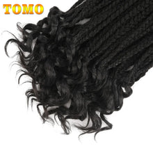 Load image into Gallery viewer, TOMO Box Braids Crochet Hair 14 18 24 Inch 3X Goddess Box Braids Crochet Braids With Curly Ends Ombre Synthetic Braiding Hair