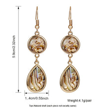 Load image into Gallery viewer, Japan Luxury Natural Abalone Shell Teardrop Pendant Clip on Earrings No Pierced  New Zealand Shell Ear Clips for Women Jewelry