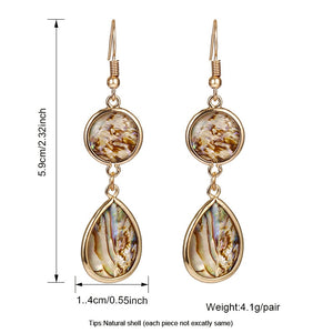 Japan Luxury Natural Abalone Shell Teardrop Pendant Clip on Earrings No Pierced  New Zealand Shell Ear Clips for Women Jewelry
