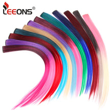 Load image into Gallery viewer, Highlights Hair Rainbow Synthetic Clip On Hair Extensions Ombre Colored Clip Hairpiece Colorful Clip Hair Strands For Festival
