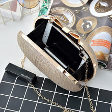 Load image into Gallery viewer, Golden Evening Clutch Bag Women Bags Wedding Shiny Handbags Bridal Metal Bow Clutches Bag Chain Shoulder Bag
