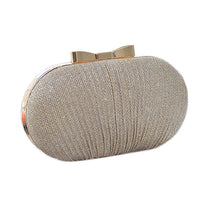 Load image into Gallery viewer, Golden Evening Clutch Bag Women Bags Wedding Shiny Handbags Bridal Metal Bow Clutches Bag Chain Shoulder Bag