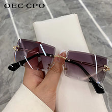 Load image into Gallery viewer, Fashion Popular Rimless Rectangle Sunglasses Women Men Shades Alloy Glasses UV400 O264