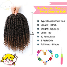 Load image into Gallery viewer, Forevery Passion Twist Crochet Hair Synthetic Crochet Hair For Black Women Pre Looped Pre Twisted Passion Twist Hair  Extensions
