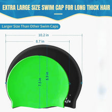 Load image into Gallery viewer, Extra Large Swim Cap for Women Long Hair Braids Dreadlocks, Silicone bathing Swimming Caps,Weaves, Curls &amp; Afros, waterproof