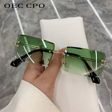 Load image into Gallery viewer, Fashion Popular Rimless Rectangle Sunglasses Women Men Shades Alloy Glasses UV400 O264