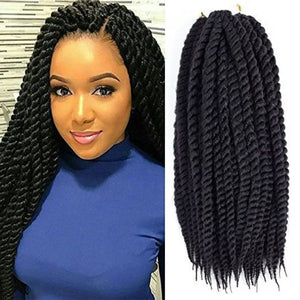 22inch 1B Color Mambo Havana Twist Braids Hair Senegalese Twist Crochet Synthetic Braiding Hair Extensions For Women