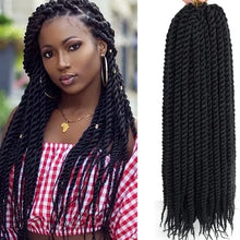 Load image into Gallery viewer, 22inch 1B Color Mambo Havana Twist Braids Hair Senegalese Twist Crochet Synthetic Braiding Hair Extensions For Women