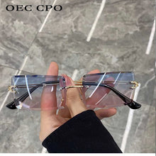 Load image into Gallery viewer, Fashion Popular Rimless Rectangle Sunglasses Women Men Shades Alloy Glasses UV400 O264