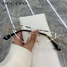 Load image into Gallery viewer, Fashion Popular Rimless Rectangle Sunglasses Women Men Shades Alloy Glasses UV400 O264
