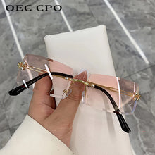 Load image into Gallery viewer, Fashion Popular Rimless Rectangle Sunglasses Women Men Shades Alloy Glasses UV400 O264