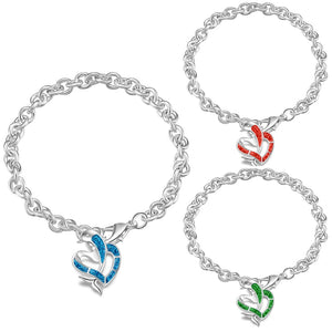 Summer dolphin turtle bracelet blue opal silver color hand chain beach jewlery