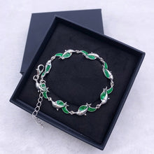 Load image into Gallery viewer, Summer dolphin turtle bracelet blue opal silver color hand chain beach jewlery