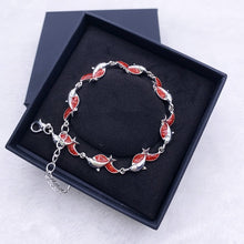 Load image into Gallery viewer, Summer dolphin turtle bracelet blue opal silver color hand chain beach jewlery