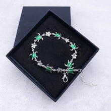 Load image into Gallery viewer, Summer dolphin turtle bracelet blue opal silver color hand chain beach jewlery