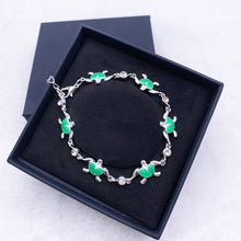 Load image into Gallery viewer, Summer dolphin turtle bracelet blue opal silver color hand chain beach jewlery