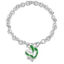 Load image into Gallery viewer, Summer dolphin turtle bracelet blue opal silver color hand chain beach jewlery