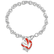 Load image into Gallery viewer, Summer dolphin turtle bracelet blue opal silver color hand chain beach jewlery