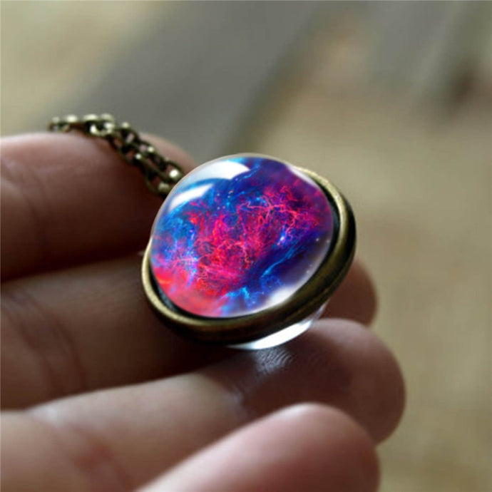 Galaxy Double Sided Pendant Necklace