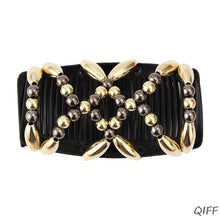 Load image into Gallery viewer, Handmade beaded elastic  hair comb