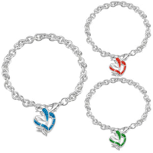 Summer dolphin turtle bracelet blue opal silver color hand chain beach jewlery