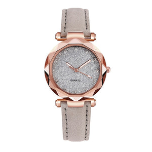 Casual Women Romantic Starry Sky Wrist Watch Leather Rhinestone Designer Ladies Clock Simple Dress watch