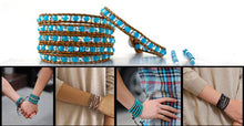 Load image into Gallery viewer, Natural Stone Handmade Multi Color leather bead Chakra Bracelet