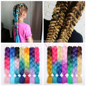 Braiding Synthetic Hair 88Colors Available 24Inch Crochet Blonde Hair For Women Extensions Jumbo Braids Hairstyles