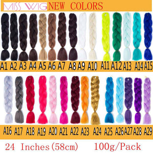 Braiding Synthetic Hair 88Colors Available 24Inch Crochet Blonde Hair For Women Extensions Jumbo Braids Hairstyles