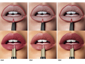 Double-end Matte Lip Lipstick Pencils Lip Liner Pen Waterproof Easy to Wear Nude Velvet Matte Lip Stick
