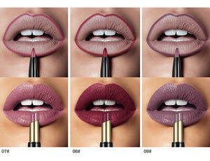 Double-end Matte Lip Lipstick Pencils Lip Liner Pen Waterproof Easy to Wear Nude Velvet Matte Lip Stick