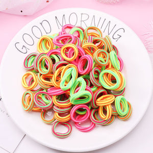 100PCS Candy Colors Nylon  Rubber Bands Safe Elastic Hair Bands Ponytail Holder Kids/woman Hair Accessories