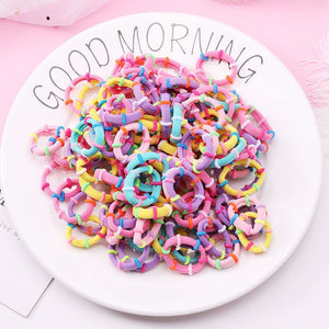 100PCS Candy Colors Nylon  Rubber Bands Safe Elastic Hair Bands Ponytail Holder Kids/woman Hair Accessories