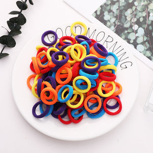 100PCS Candy Colors Nylon  Rubber Bands Safe Elastic Hair Bands Ponytail Holder Kids/woman Hair Accessories