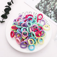 Load image into Gallery viewer, 100PCS Candy Colors Nylon  Rubber Bands Safe Elastic Hair Bands Ponytail Holder Kids/woman Hair Accessories