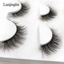 Load image into Gallery viewer, 3 pairs natural false eyelashes fake lashes long makeup 3d mink lashes extension eyelash mink eyelashes for beauty #X11