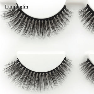 3 pairs natural false eyelashes fake lashes long makeup 3d mink lashes extension eyelash mink eyelashes for beauty #X11