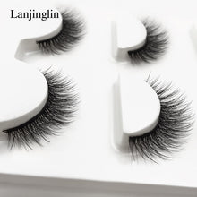 Load image into Gallery viewer, 3 pairs natural false eyelashes fake lashes long makeup 3d mink lashes extension eyelash mink eyelashes for beauty #X11