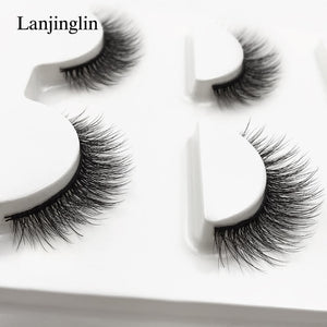 3 pairs natural false eyelashes fake lashes long makeup 3d mink lashes extension eyelash mink eyelashes for beauty #X11