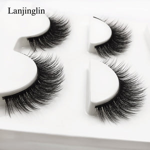 3 pairs natural false eyelashes fake lashes long makeup 3d mink lashes extension eyelash mink eyelashes for beauty #X11