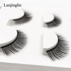 3 pairs natural false eyelashes fake lashes long makeup 3d mink lashes extension eyelash mink eyelashes for beauty #X11