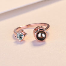 Load image into Gallery viewer, Rose Gold&amp;Silver 100 languages I love you Projection Ring Romantic Love Memory Wedding Ring Jewelry