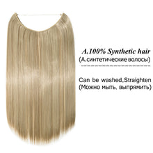 Load image into Gallery viewer, 20inch Invisible Wire No Clip One Piece Halo Hair Extension flip in false hair Hairpieces Synthetic hair for women
