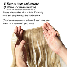 Load image into Gallery viewer, 20inch Invisible Wire No Clip One Piece Halo Hair Extension flip in false hair Hairpieces Synthetic hair for women