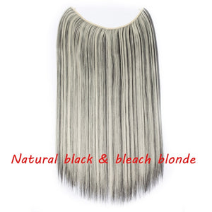 20inch Invisible Wire No Clip One Piece Halo Hair Extension flip in false hair Hairpieces Synthetic hair for women