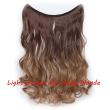 Load image into Gallery viewer, 20inch Invisible Wire No Clip One Piece Halo Hair Extension flip in false hair Hairpieces Synthetic hair for women